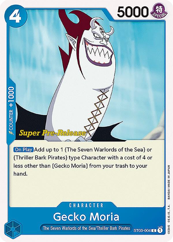 Gecko Moria ST03-004 card from Super Pre-Release Starter Deck 3: The Seven Warlords of the Sea