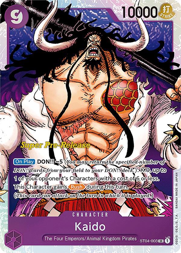 Kaido ST04-003 card from Super Pre-Release Starter Deck 4: Animal Kingdom Pirates