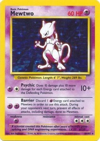 Mewtwo 010/102 card from Base Set