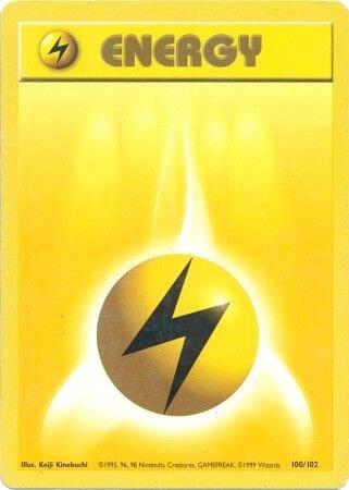 Lightning Energy 100/102 card from Base Set