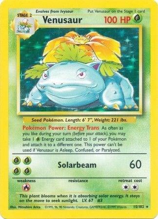 Venusaur 015/102 card from Base Set
