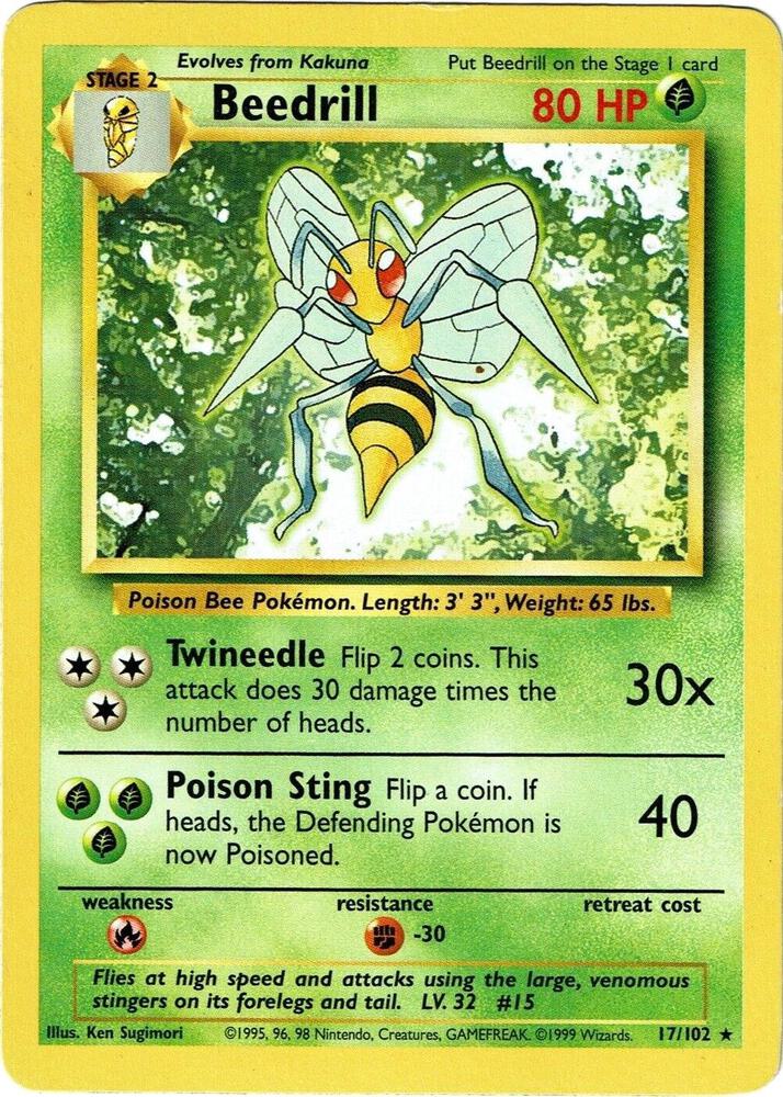 Beedrill 017/102 card from Base Set