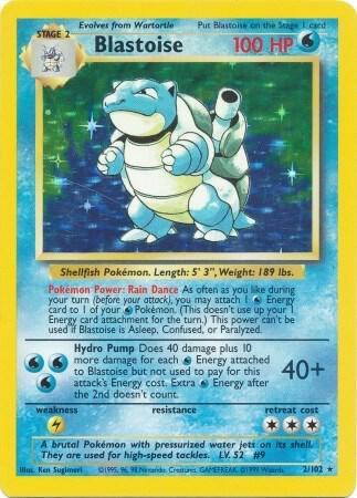 Blastoise 002/102 card from Base Set