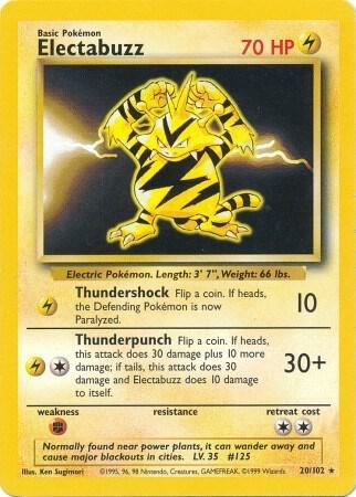 Electabuzz 020/102 card from Base Set