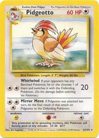 Pidgeotto 022/102 card from Base Set