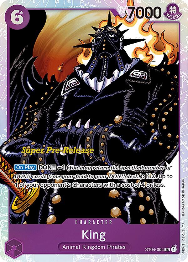 King ST04-004 card from Super Pre-Release Starter Deck 4: Animal Kingdom Pirates
