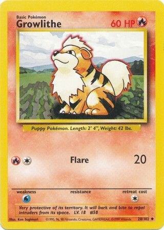 Growlithe 028/102 card from Base Set