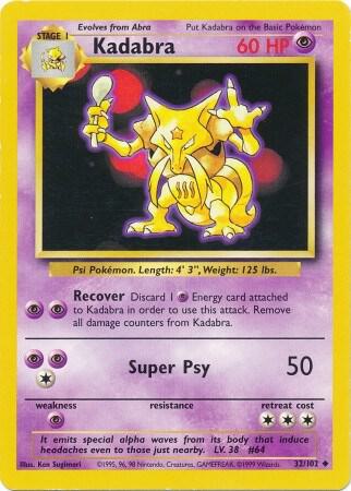 Kadabra 032/102 card from Base Set