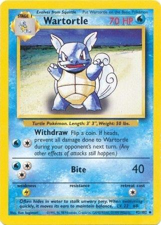 Wartortle 042/102 card from Base Set