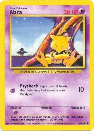 Abra 043/102 card from Base Set