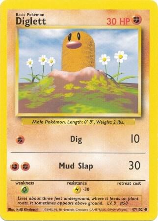 Diglett 047/102 card from Base Set