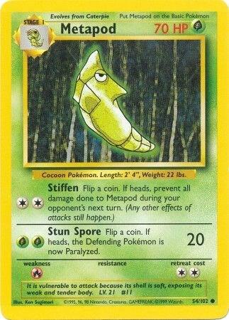 Metapod 054/102 card from Base Set