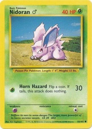 Nidoran M 055/102 card from Base Set