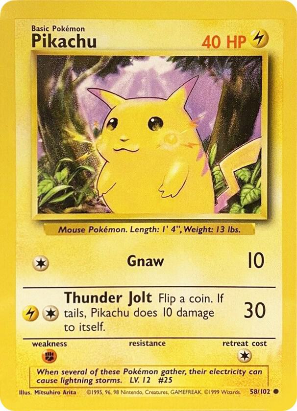 Pikachu 058/102 card from Base Set