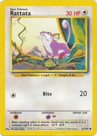 Rattata 061/102 card from Base Set