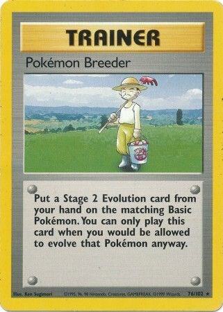 Pokemon Breeder 076/102 card from Base Set