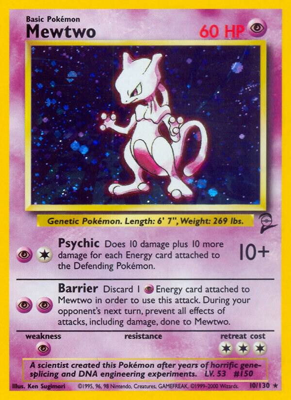 Mewtwo 010/130 card from Base Set 2