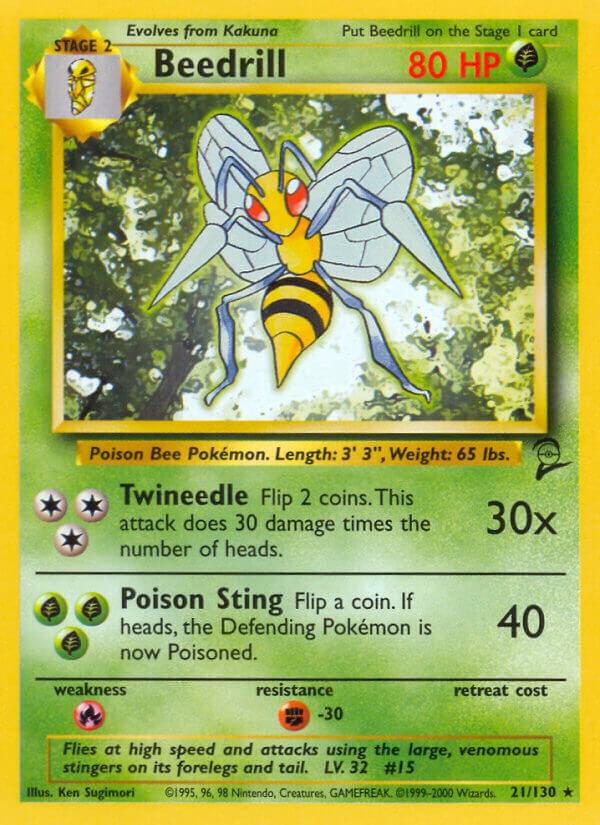 Beedrill 021/130 card from Base Set 2