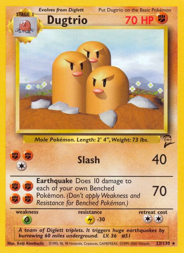 Dugtrio 023/130 card from Base Set 2