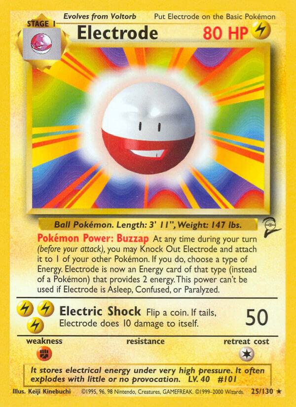 Electrode 025/130 card from Base Set 2