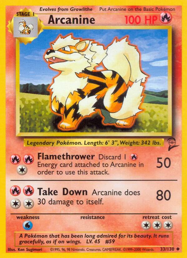 Arcanine 033/130 card from Base Set 2