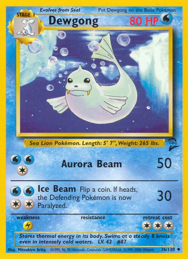 Dewgong 036/130 card from Base Set 2