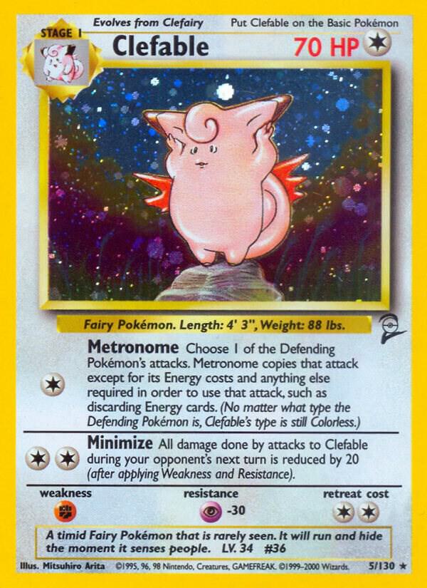 Clefable 005/130 card from Base Set 2