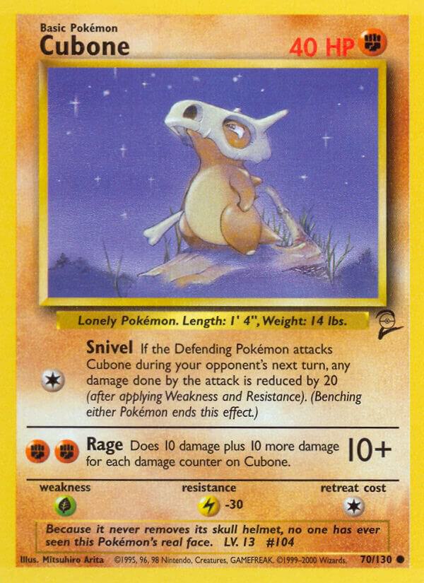 Cubone 070/130 card from Base Set 2