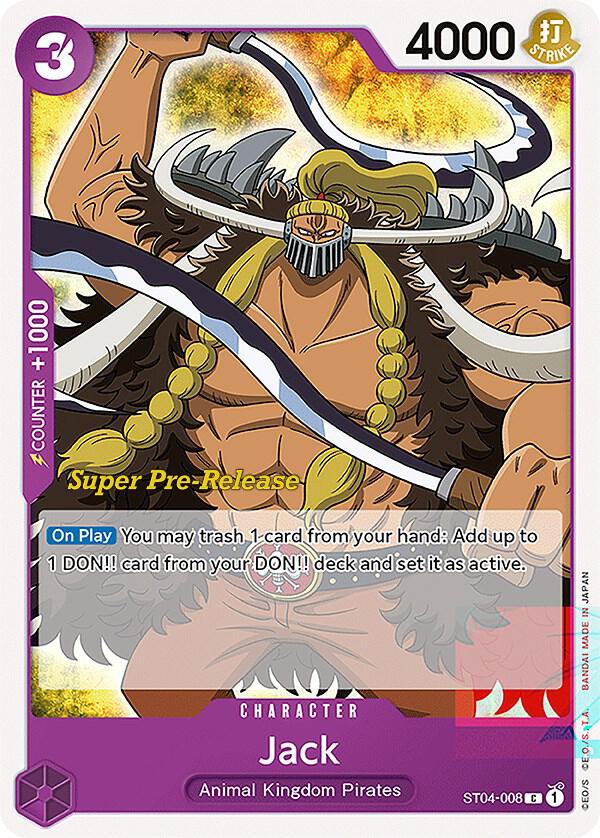 Jack ST04-008 card from Super Pre-Release Starter Deck 4: Animal Kingdom Pirates