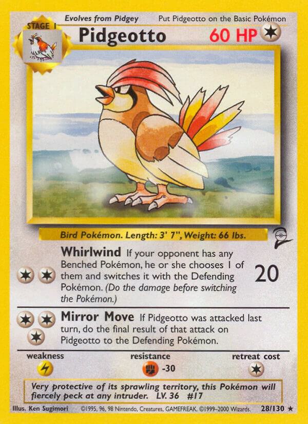 Pidgeotto 028/130 card from Base Set 2
