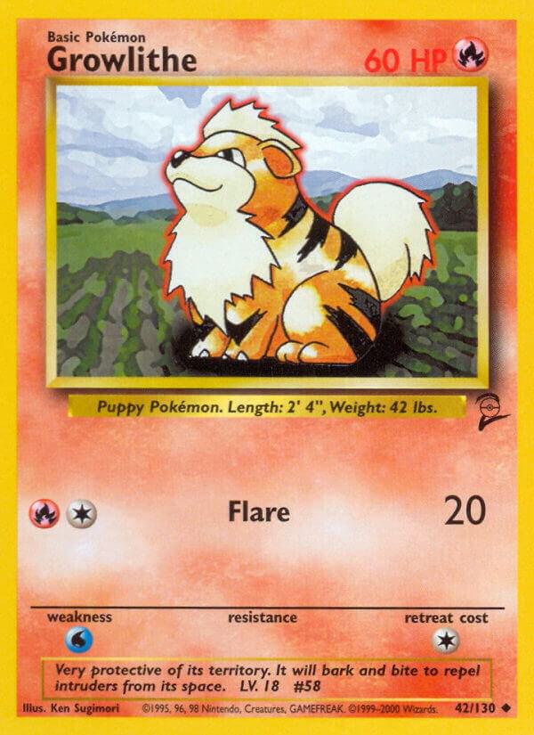 Growlithe 042/130 card from Base Set 2