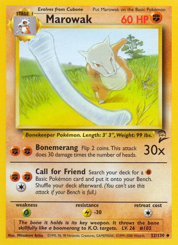 Marowak 052/130 card from Base Set 2