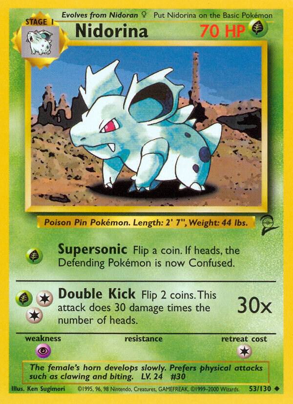 Nidorina 053/130 card from Base Set 2