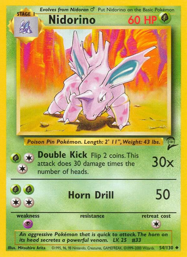 Nidorino 054/130 card from Base Set 2