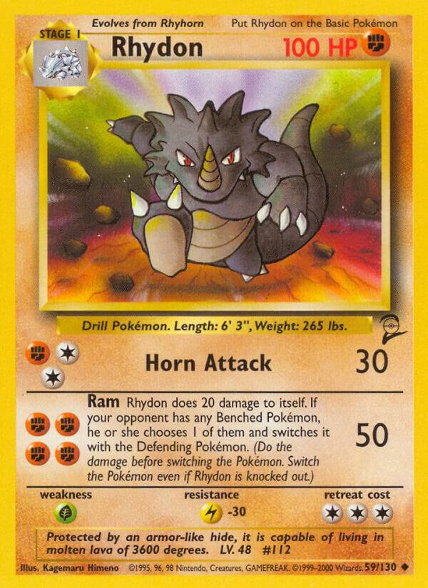 Rhydon 059/130 card from Base Set 2