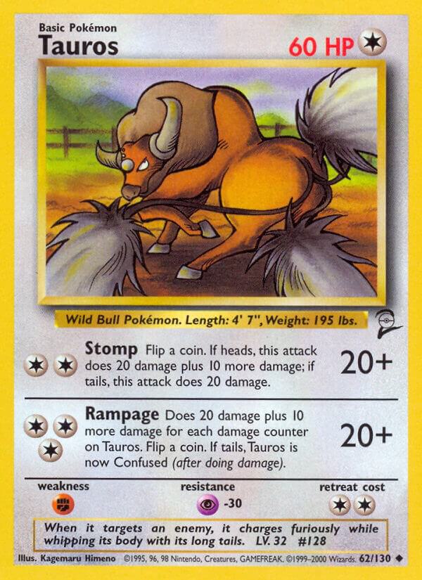 Tauros 062/130 card from Base Set 2
