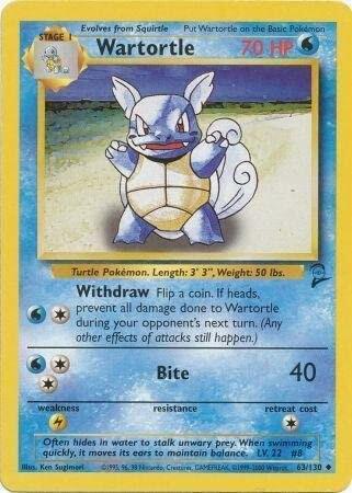 Wartortle 063/130 card from Base Set 2