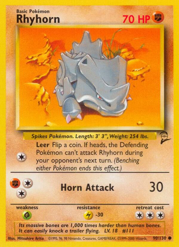 Rhyhorn 090/130 card from Base Set 2