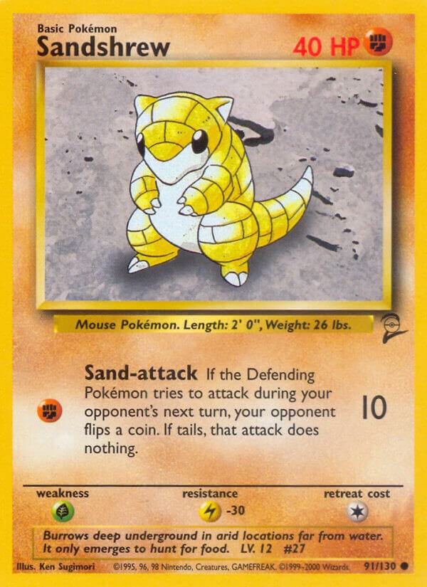 Sandshrew 091/130 card from Base Set 2