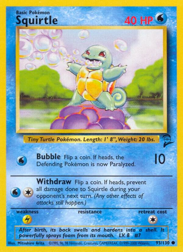 Squirtle 093/130 card from Base Set 2