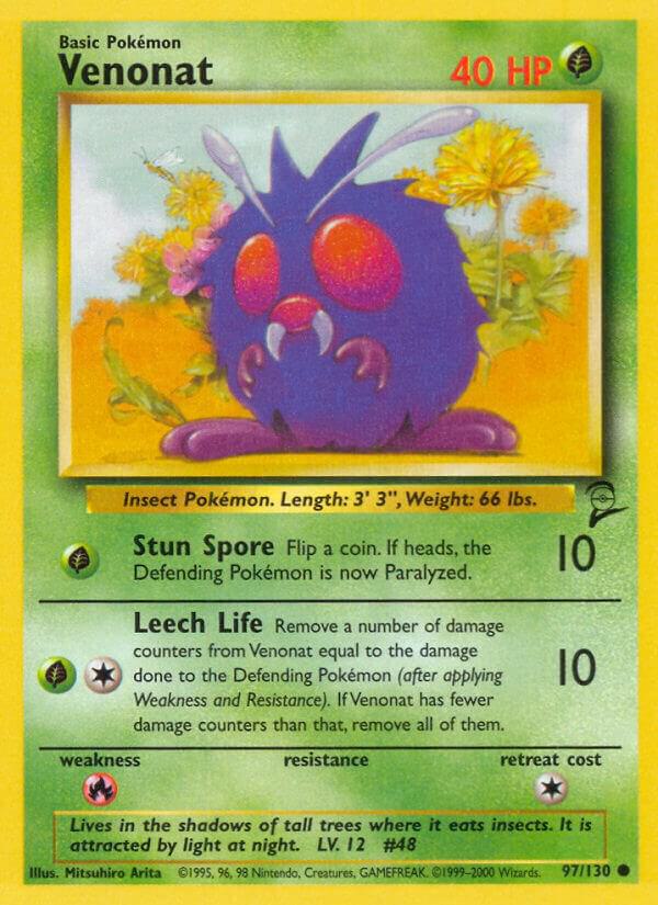 Venonat 097/130 card from Base Set 2