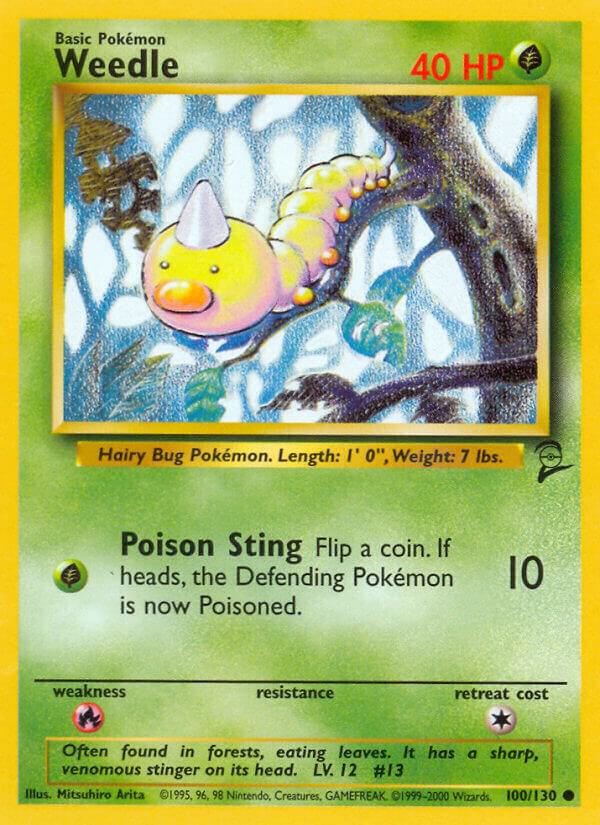 Weedle 100/130 card from Base Set 2