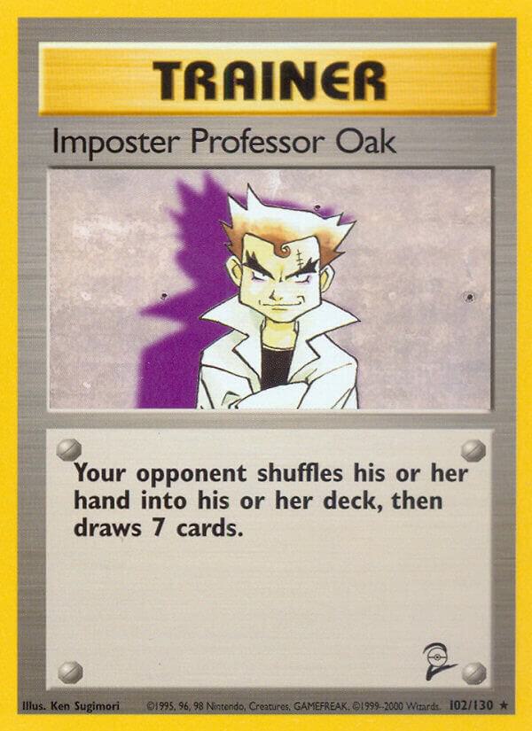 Imposter Professor Oak 102/130 card from Base Set 2
