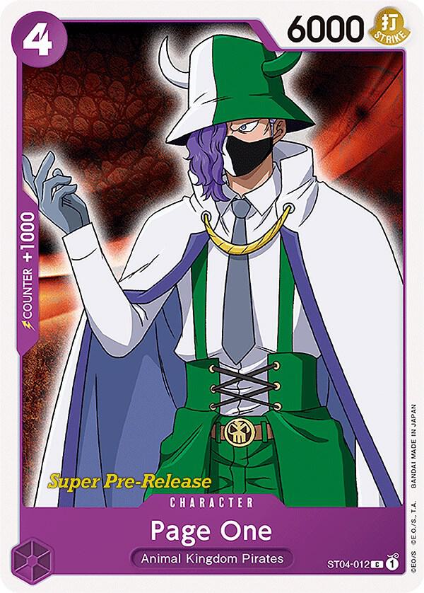 Page One ST04-012 card from Super Pre-Release Starter Deck 4: Animal Kingdom Pirates