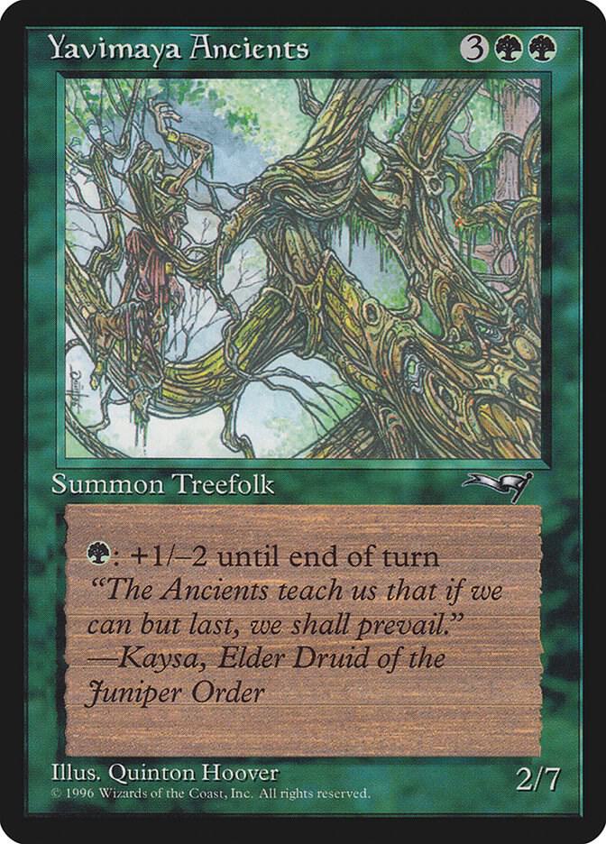 Yavimaya Ancients 104a card from Alliances