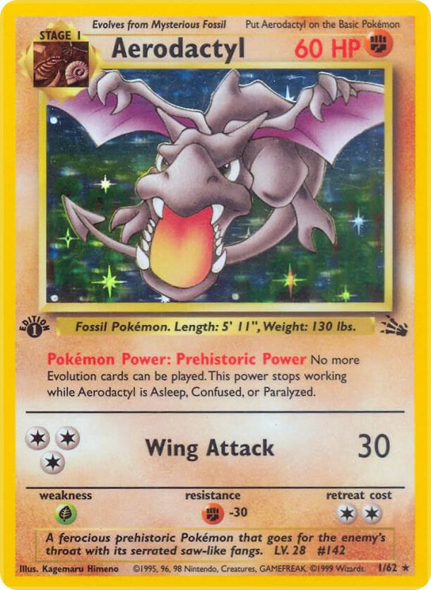 Aerodactyl (1) 01/62 card from Fossil