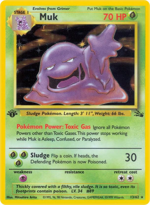 Muk (13) 13/62 card from Fossil