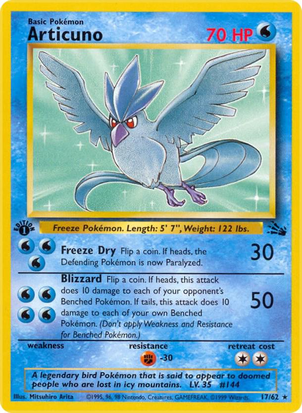 Articuno (17) 17/62 card from Fossil