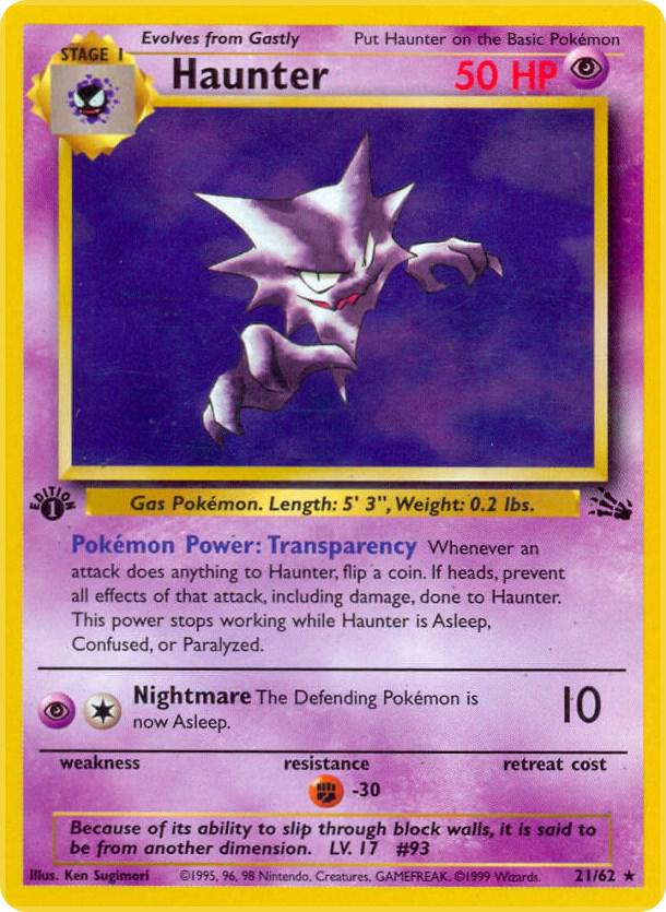 Haunter (21) 21/62 card from Fossil