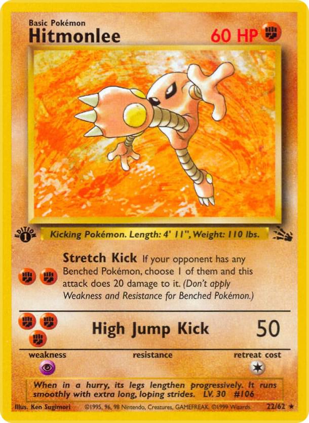 Hitmonlee (22) 22/62 card from Fossil